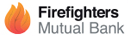 Firefighters Mutual Bank logo featuring a flame and bank name.